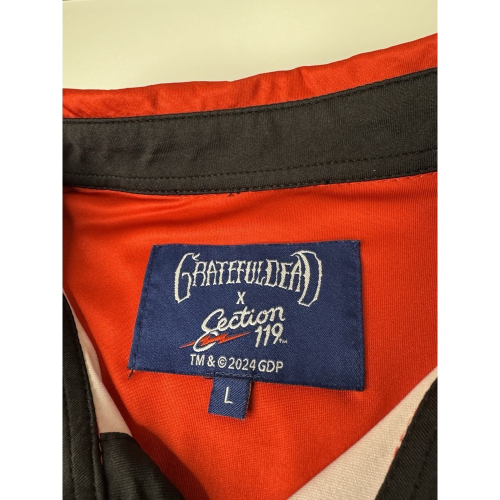 Mens Grateful Dead X Section 119 Red Polo Shirt Size Large Stretch Logo - Picture 3 of 7